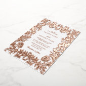 Invitation En Aluminium Véritable Rose Gold Foil Élégant Mariage floral (Rotation)
