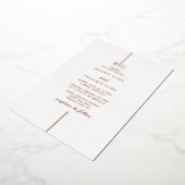 Invitation En Aluminium Véritable Rose Gold Foil Minimal Monogramme Mariag (Rotation)