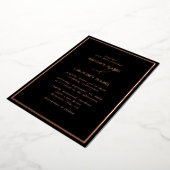 Invitation En Aluminium Véritable Rose Gold Foil Moderne Mariage noir (Rotation)