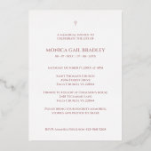 Invitation En Aluminium Véritable Rose Gold Photo Botanique Rose Branches (Verso)