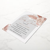Invitation En Aluminium VÉRITABLE ROSE OR FOIL rose Baby shower d'arc flor (Rotation)