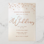 Invitation En Aluminium Véritable Zones d'huile d'or Moderne Pearlescent É (Recto)