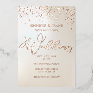 Invitation En Aluminium Véritable Zones d'huile d'or Moderne Pearlescent É