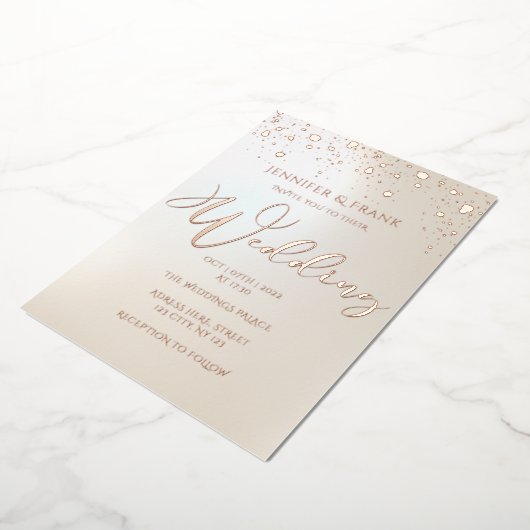 Invitation En Aluminium Véritable Zones d'huile d'or Moderne Pearlescent É (Rotation)