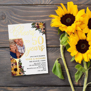 Invitation En Aluminium Verre à Vin À Votre Santé pour les 50 Ans de Maria