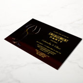 Invitation En Aluminium Verre Vin Moderne Gold Texte Partie (Rotation)