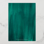 Invitation En Aluminium Vert émeraude art moderne abstrait peint mariage (Verso)