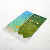 Invitation En Aluminium Vert et bleu Aqua Aquarelle Mariage (Rotation)