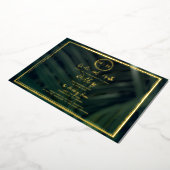Invitation En Aluminium Vert feuille de palme Tropical Mariage or (Rotation)