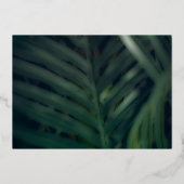 Invitation En Aluminium Vert feuille de palme Tropical Mariage or (Verso)