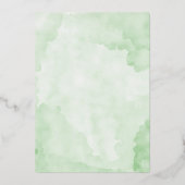 Invitation En Aluminium Vert feuille d'or rose feuille mariage (Verso)