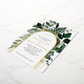 Invitation En Aluminium Vert moderne Feuillage botanique Mariage Invitatio (Rotation)