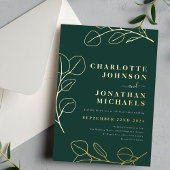 Invitation En Aluminium Vert moderne Vert simple Or