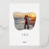 Invitation En Aluminium Vert organique Mariage Abstrait géométrique (Verso)