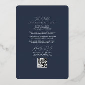 Invitation En Aluminium Vert Oval Marine RSVP QR Code Mariage Rose Or (Verso)