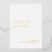 Invitation En Aluminium Veuillez Prendre Un Simple Mariage Faveur Foil Sig (Recto)