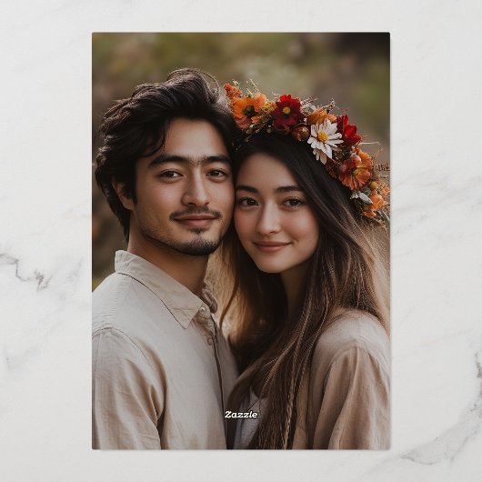 Invitation En Aluminium Vibrant Automne Fleur sauvage Mariage Enregistrer  (Verso)