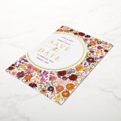 Invitation En Aluminium Vibrant Automne Fleur sauvage Mariage Enregistrer  (Rotation)