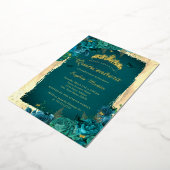 Invitation En Aluminium Vibrant élégant papillon floral Turquoise Quincean (Rotation)