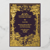 Invitation En Aluminium Victorian Castle Couple Foliage Mariage frontalier (Recto)