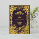 Invitation En Aluminium Victorian Castle Couple Foliage Mariage frontalier (Debout devant)