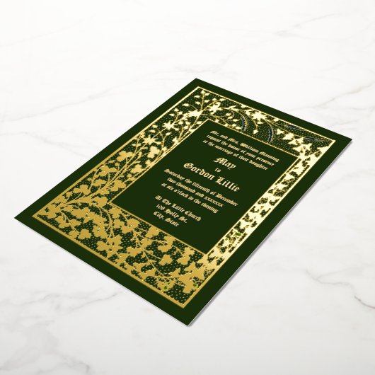 Invitation En Aluminium Victorian Era 1845 Vin & Clover Foliage Mariage (Rotation)