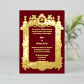 Invitation En Aluminium Victorian Era Griffin Rocaille Frame Mariage (Debout devant)