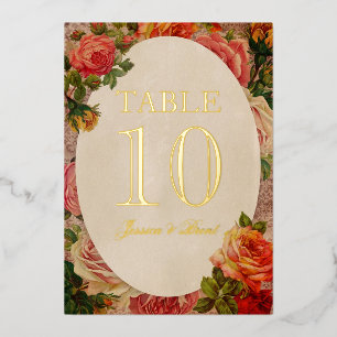 Invitation En Aluminium Victorien Romantique Rose Gold Foil Numéros