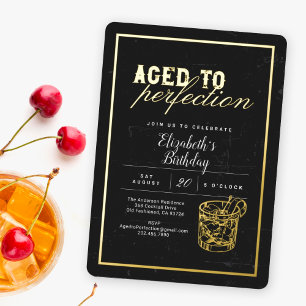Invitation En Aluminium Vieux à Perfection Cocktail fête d'anniversaire