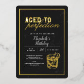 Invitation En Aluminium Vieux à Perfection Cocktail fête d'anniversaire (Recto)