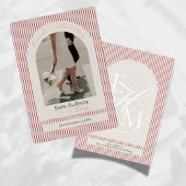 Invitation En Aluminium Vieux argent Script Red Stripe Photo Enregistrer l