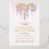 Invitation En Aluminium Vigne d'aquarelle violet rose soirée réception (Recto)