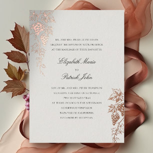 Invitation En Aluminium Vignoble d'automne Winery Moderne Classique Ecru M