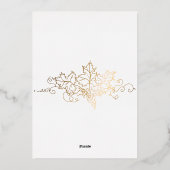 Invitation En Aluminium Vignoble d'or Blanc Véritable Mariage (Verso)