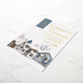 Invitation En Aluminium Village de neige Ville Mariage Whimsical (Rotation)
