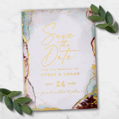 Invitation En Aluminium Vin Abstrait moderne rouge Enregistrer la date Vra