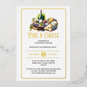 Invitation En Aluminium Vin vrai en feuille fromage aquarelle planche de c (Recto)