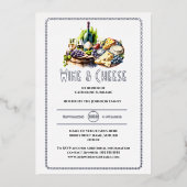 Invitation En Aluminium Vin vrai en feuille fromage charcuterie planche ar (Recto)