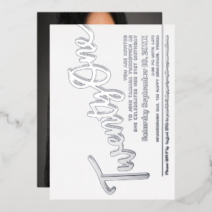 Invitation En Aluminium Vingt et un 21e anniversaire fête argent sur blanc