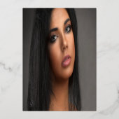 Invitation En Aluminium Vingt et un 21e anniversaire fête argent sur blanc (Verso)