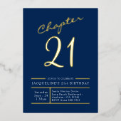 Invitation En Aluminium Vingt-et-un Or bleu 21e Anniversaire Gold (Recto)