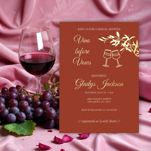 Invitation En Aluminium Vino floral rustique intemporel avant Vows