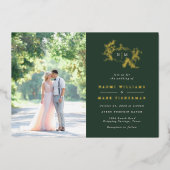 Invitation En Aluminium Vins citrouilles Monogramme Mariage Foil Invitatio (Recto)