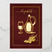 Invitation En Aluminium Vins italiens de Bourgogne et d'or (Recto)