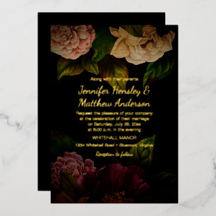 Invitation En Aluminium Vintage Aquarelle Moody Floral Mariage