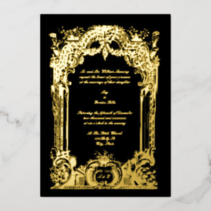 Invitation En Aluminium Vintage Baroque Rococo Mariage