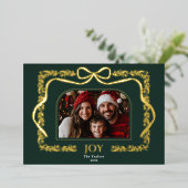 Invitation En Aluminium Vintage Coquette Bow Green Family Photo Frame (Debout devant)