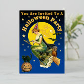 Invitation En Aluminium Vintage Halloween Modèle de l'invitation (Debout devant)