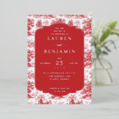 Invitation En Aluminium Vintage Scarlet Château Wedding (Debout devant)