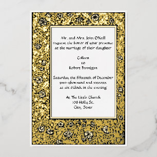 Invitation En Aluminium Vintage William Morris Kelmscott Frontière florale